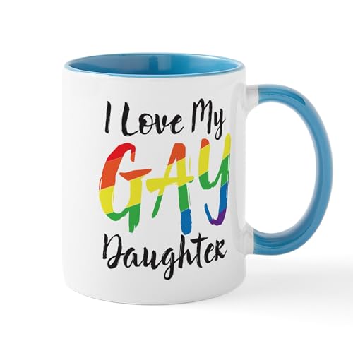 White/Blue Inside - I Love My Gay Daughter Mug