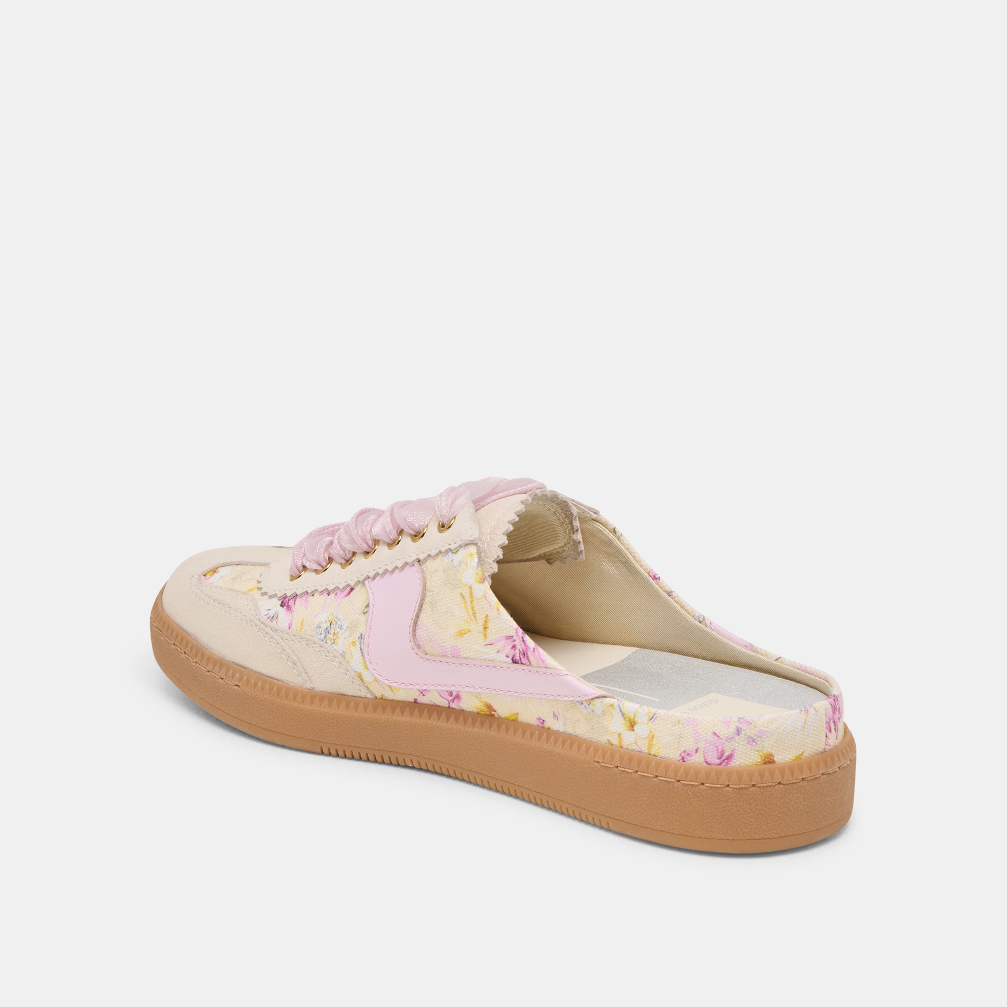Floral Leather Slide Sneakers for Women - Comfortable Purple Slip-On Shoes for Casual Wear, Lounging & Summer Outfits