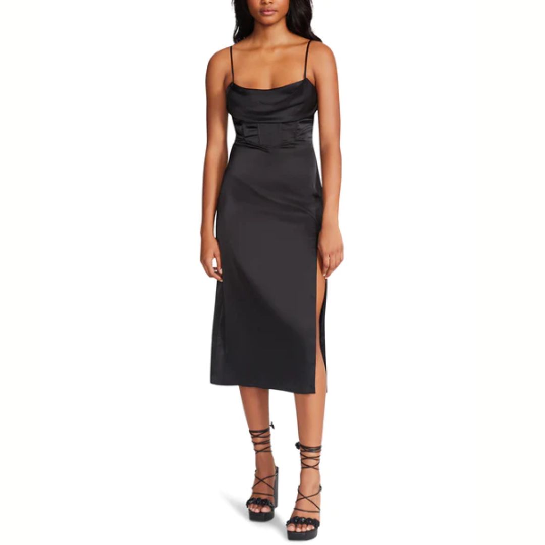 Aimiee Women's Black Dress - Elegant & Comfortable Casual Wear for Parties, Dates & Office Outfits