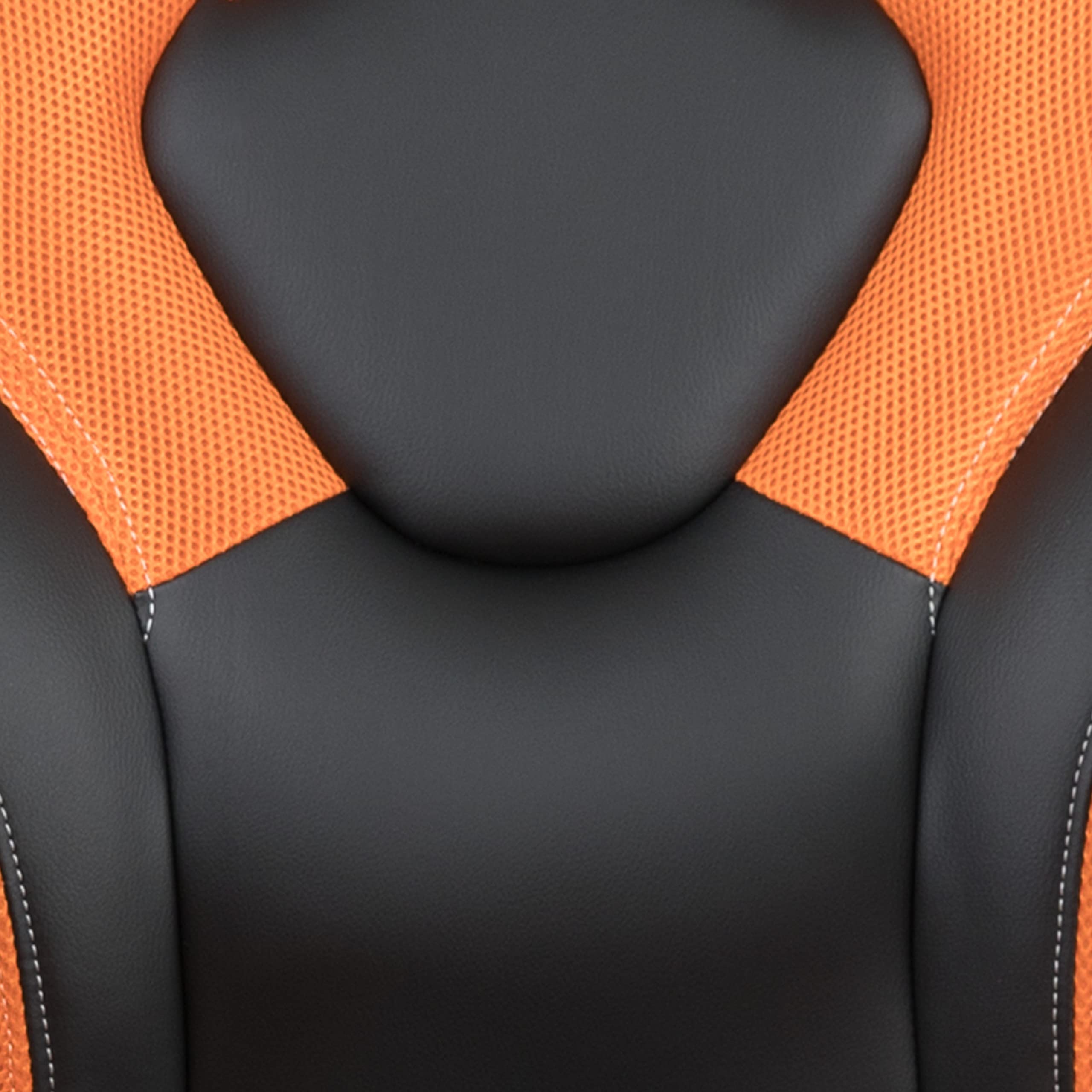 Flash Furniture Optis Black Gaming Desk and Orange/Black Racing Chair Set with Cup Holder, Headphone Hook & 2 Wire Management Holes - Perfect for Home Office, Gaming Setup & Esports Tournaments
