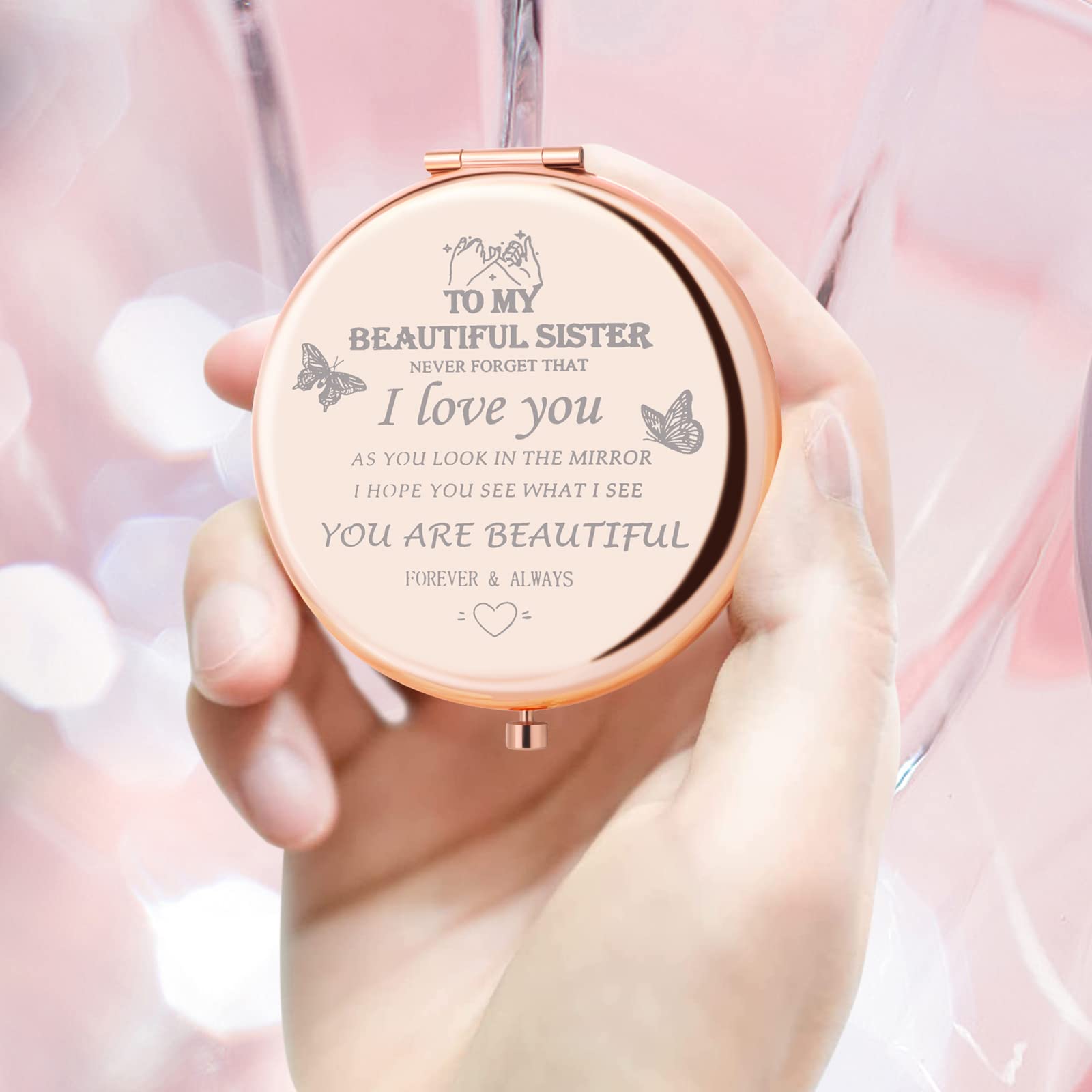 Personalized Inspirational Quote Mirror - Best Gift for Sister, Women, Friends & Coworkers - Birthday, Valentine's Day, Graduation, Thanksgiving, Christmas - Perfect for Home Decor, Bedroom, Office & Gifting