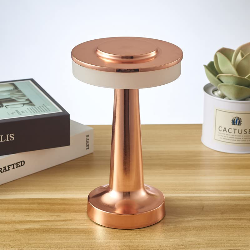 KY LEE Portable LED Table Lamp - Touch Control, Rechargeable Battery, Adjustable Brightness for Bedroom, Office, Restaurant, Bar, Garden & Patio | Perfect for Reading, Working & Ambient Lighting