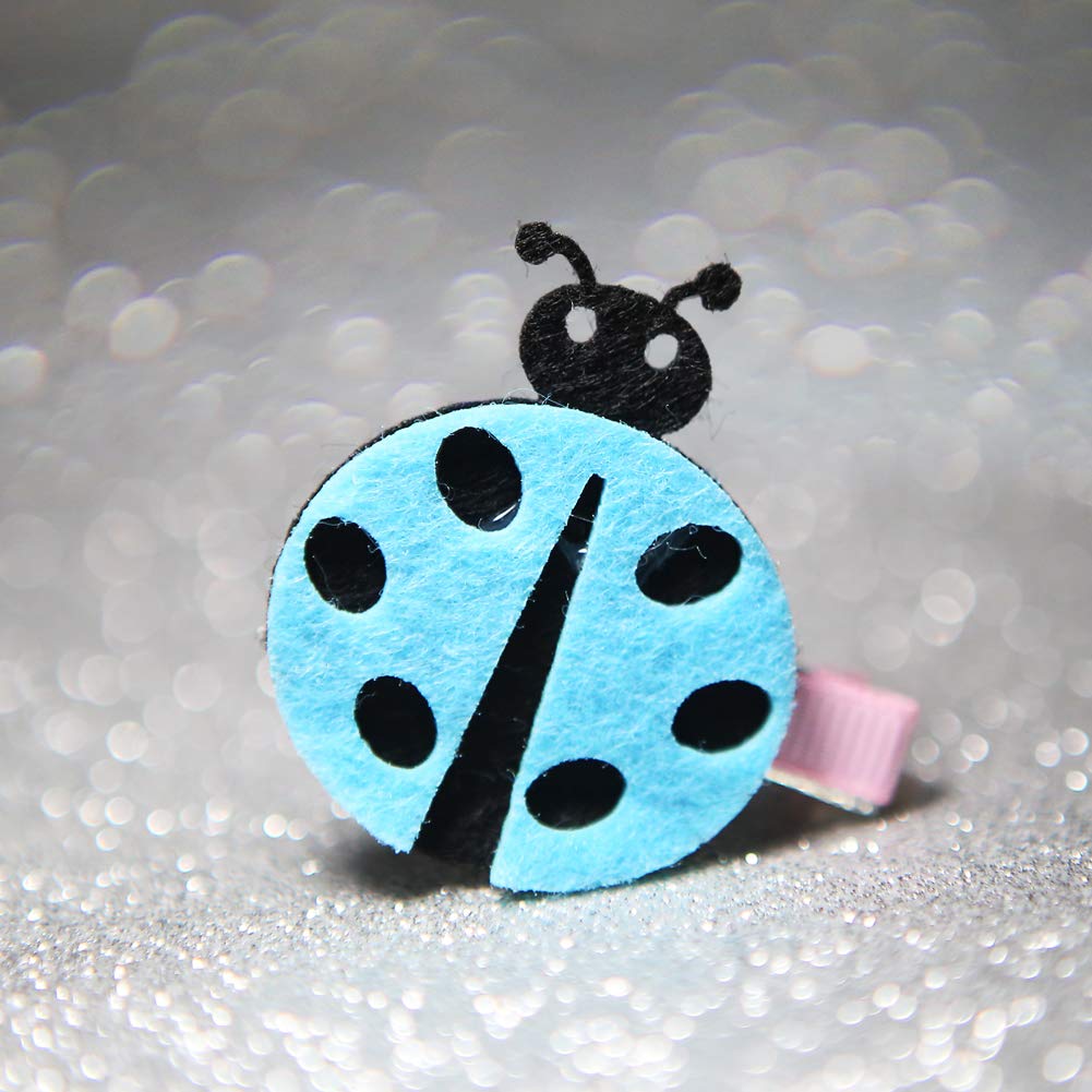 16 Pcs Ladybug Themed Felt Hair Clips Set - Cute Barrettes Hairpins with Metal Clips for Girls, Toddlers & Kids - Perfect for Parties, School & Daily Hair Accessories