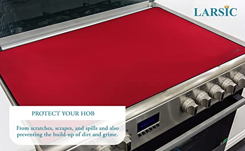 Larsic Stove Cover - 28.5x20.5 Inch Non-Slip Waterproof Electric Stove Protector for Washer Dryer Top, Foldable Gap Cover to Prevent Scratches & Expand Counter Space (Red) - Perfect for Kitchen, Laundry Room & Small Apartments