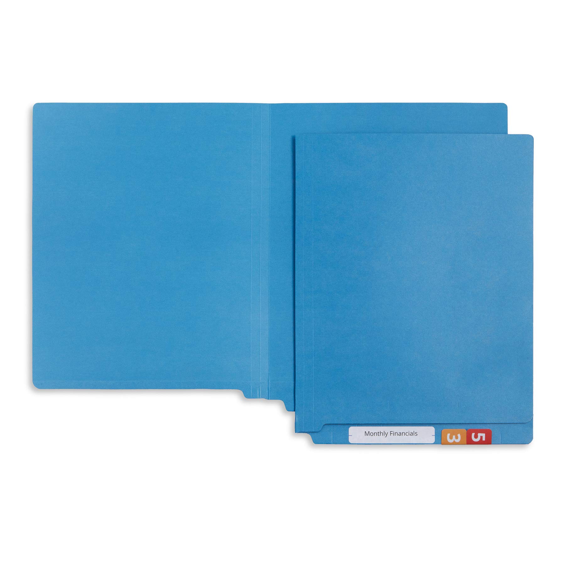Blue Summit Supplies 100-Pack Reinforced Blue End Tab File Folders - Letter Size Office & Classroom Filing Solution for Business Documents, School Papers & Home Organization