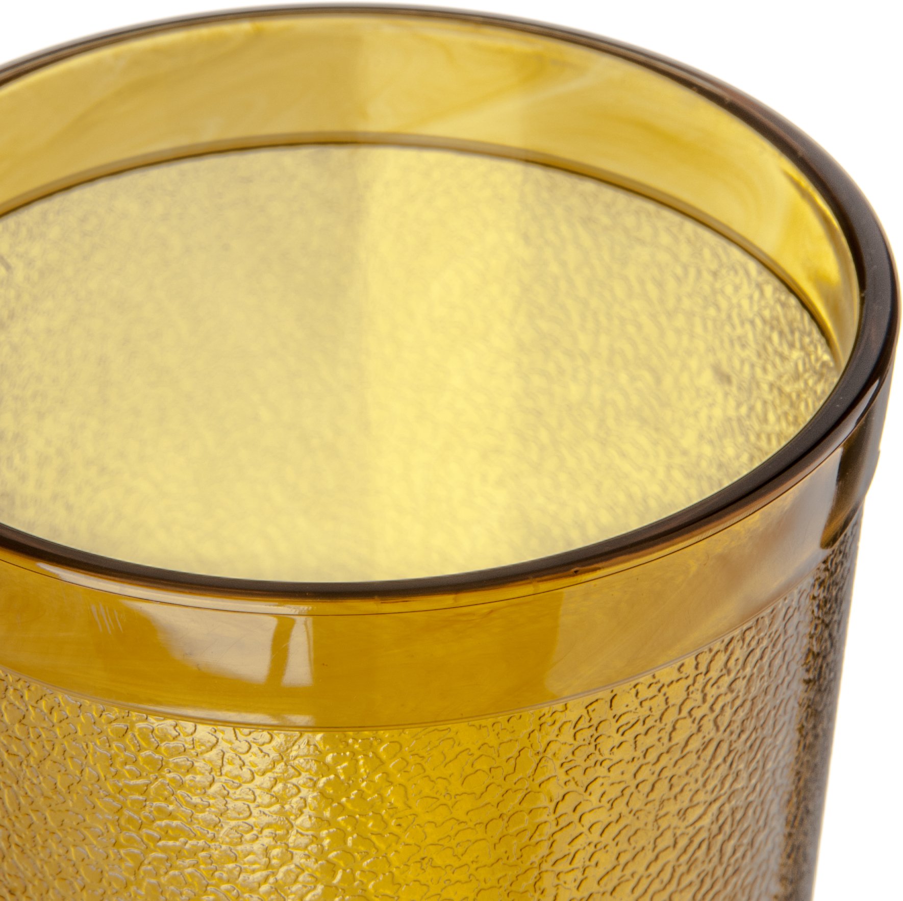 Carlisle FoodService 16 oz Amber Plastic Tumbler - Stackable, Pebbled Exterior for Restaurants, Catering & Kitchens - Durable & BPA-Free (Pack of 72) - Perfect for Beverage Service, Cafeterias, and Outdoor Events