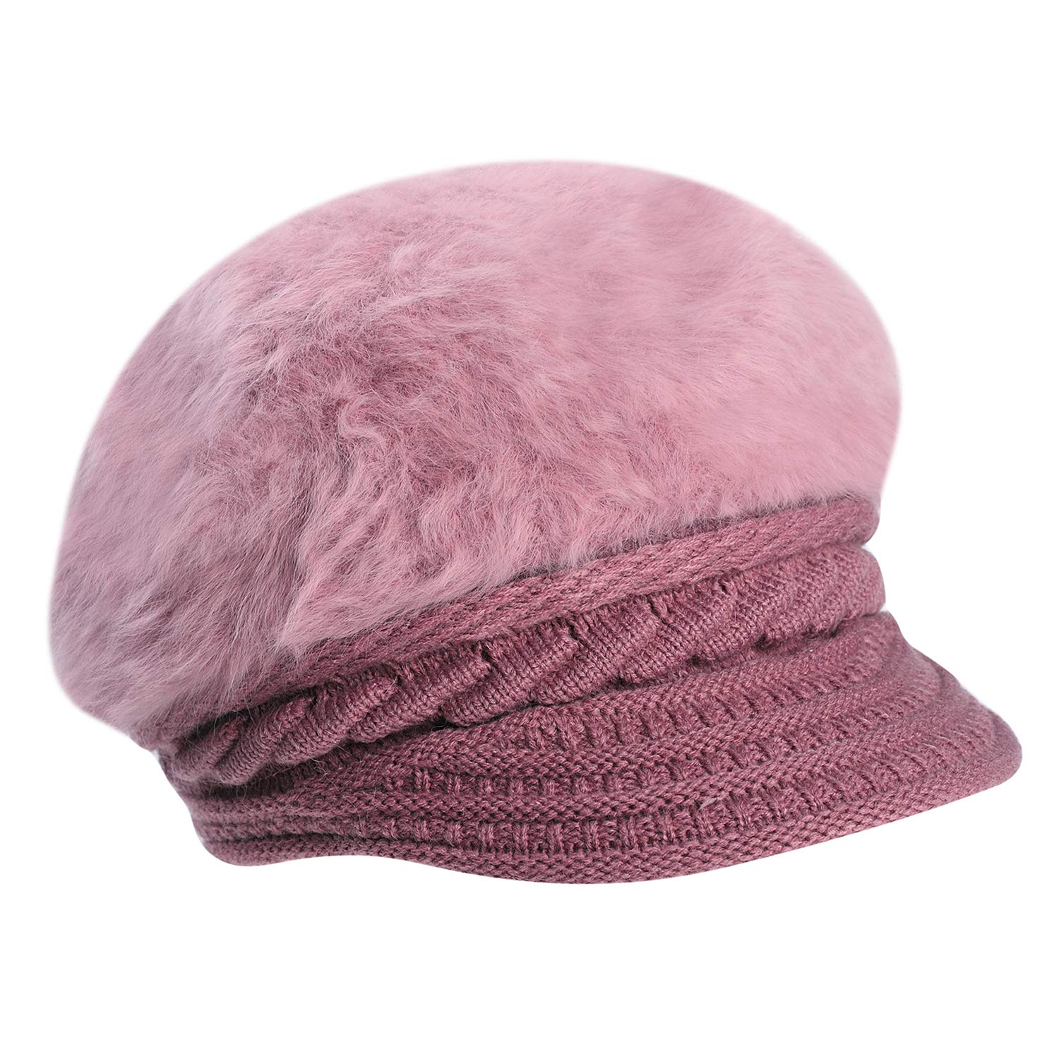 Women's Winter Knit Hats with Visor - Warm Wool Slouchy Beanie with Brim | Cold Weather Fashion Accessory for Outdoor Activities, Skiing & Snowboarding