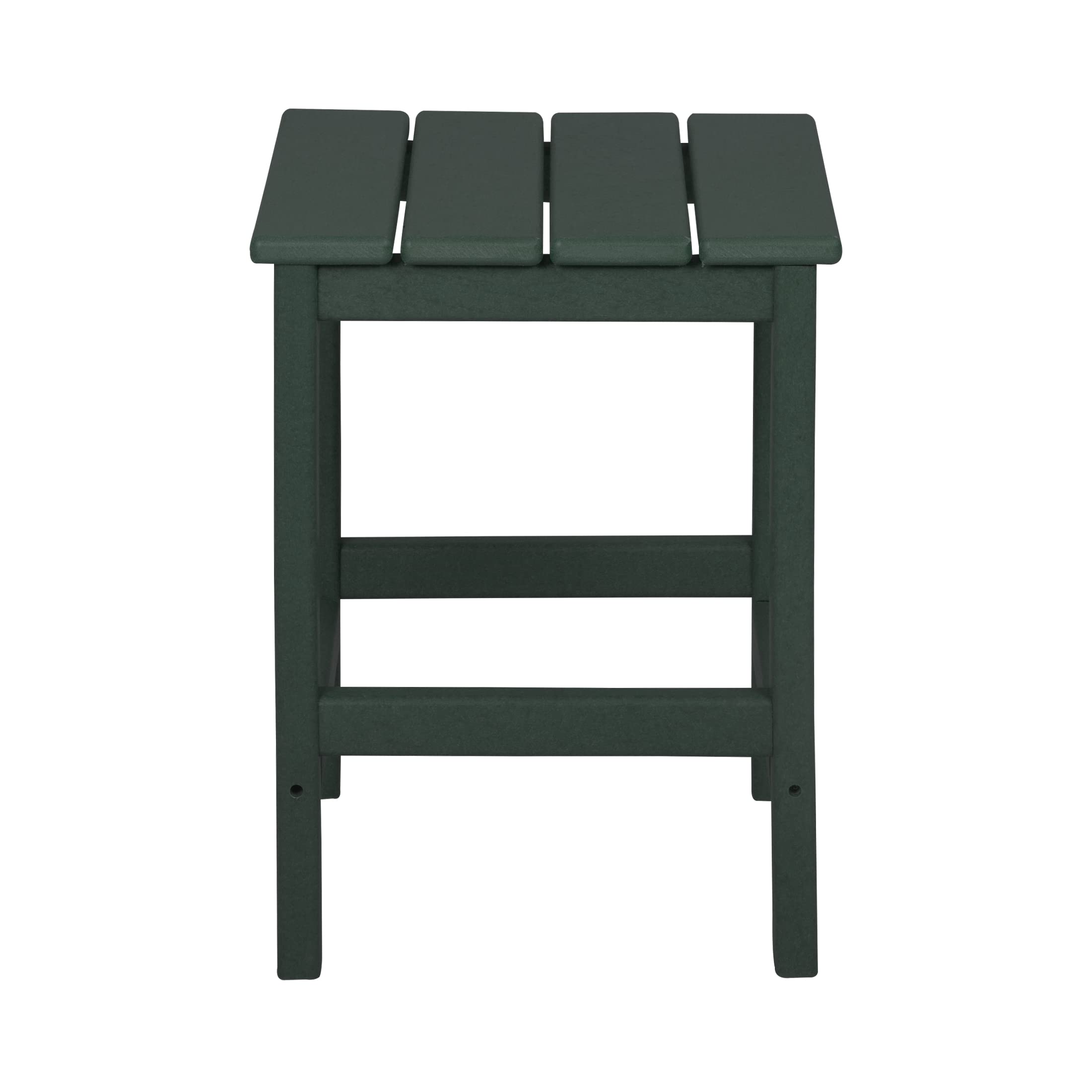 2-Piece Outdoor Rocking Adirondack Chair Set with Side Table - Durable HDPE Plastic Patio Furniture in Dark Green - Perfect for Garden, Backyard, and Poolside Relaxation