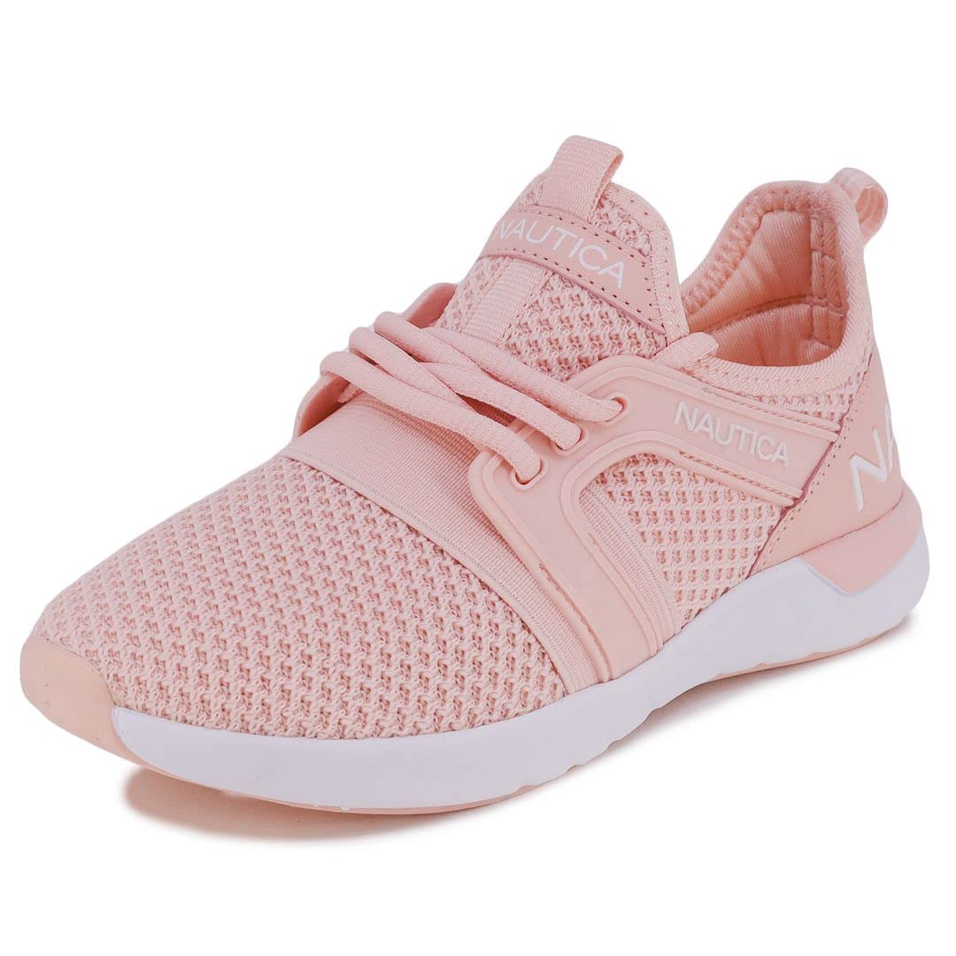 Nautica Kids Girls Metallic Fashion Sneakers - Lightweight Athletic Running Shoes for Toddler, Little & Big Kids - Lace-Up Design for School, Play & Sports Activities