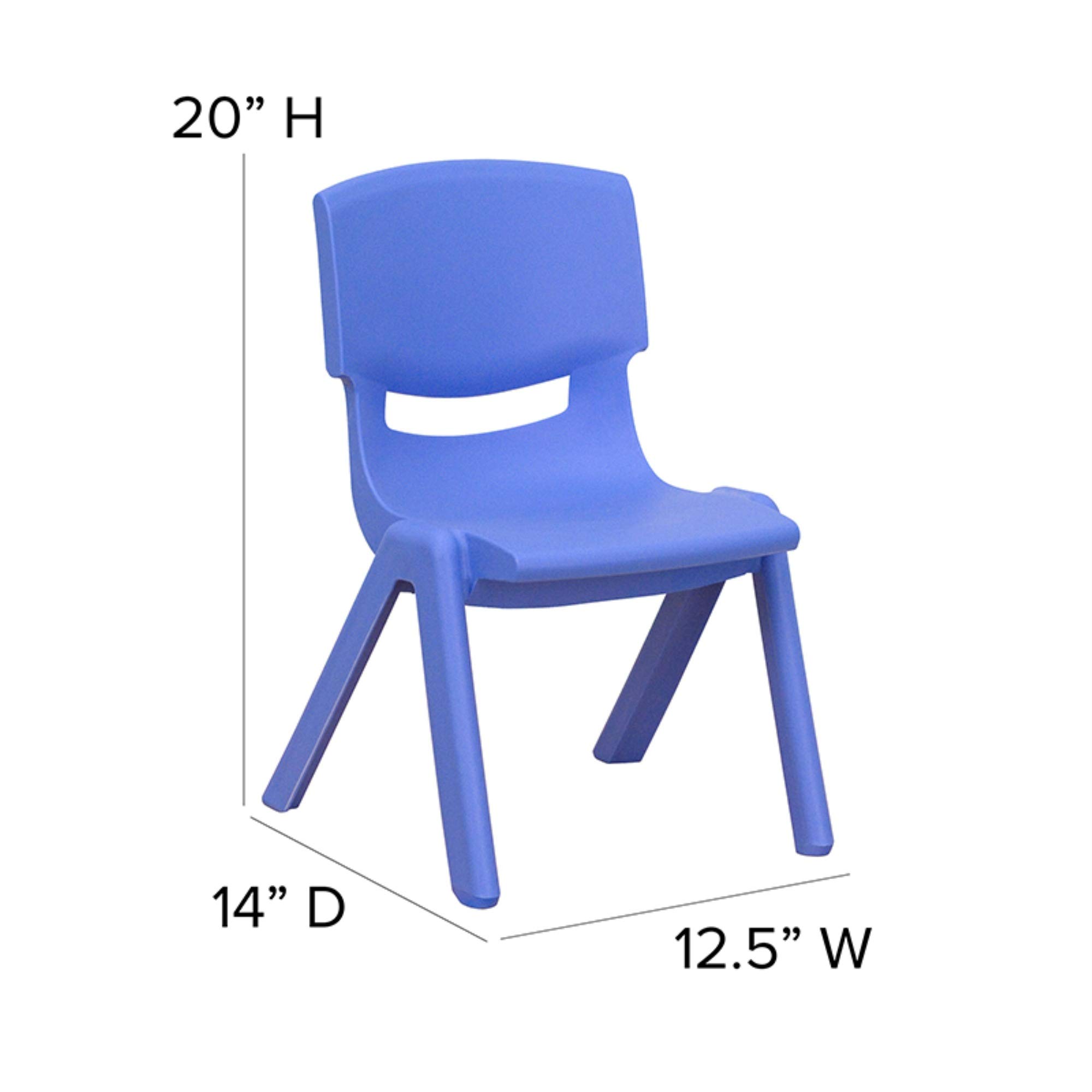Flash Furniture Whitney 4-Pack Blue Plastic Stackable School Chairs - 10.5