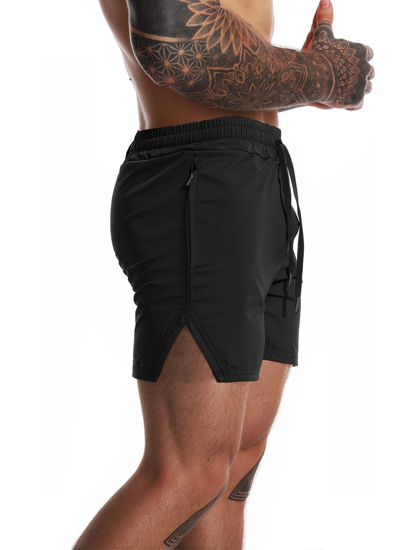 FLYFIREFLY Men's Quick Dry Workout Shorts - Lightweight Gym & Running Shorts with Towel Loop for Bodybuilding Training | Perfect for Gym, Jogging & Outdoor Sports