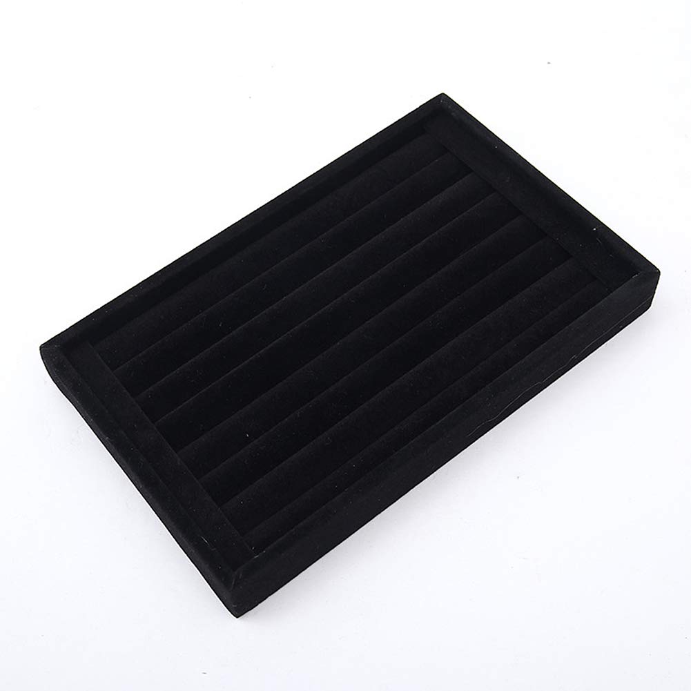 Velvet Jewelry Display Tray - 1-2 Piece Ring & Earring Organizer Box (8.86