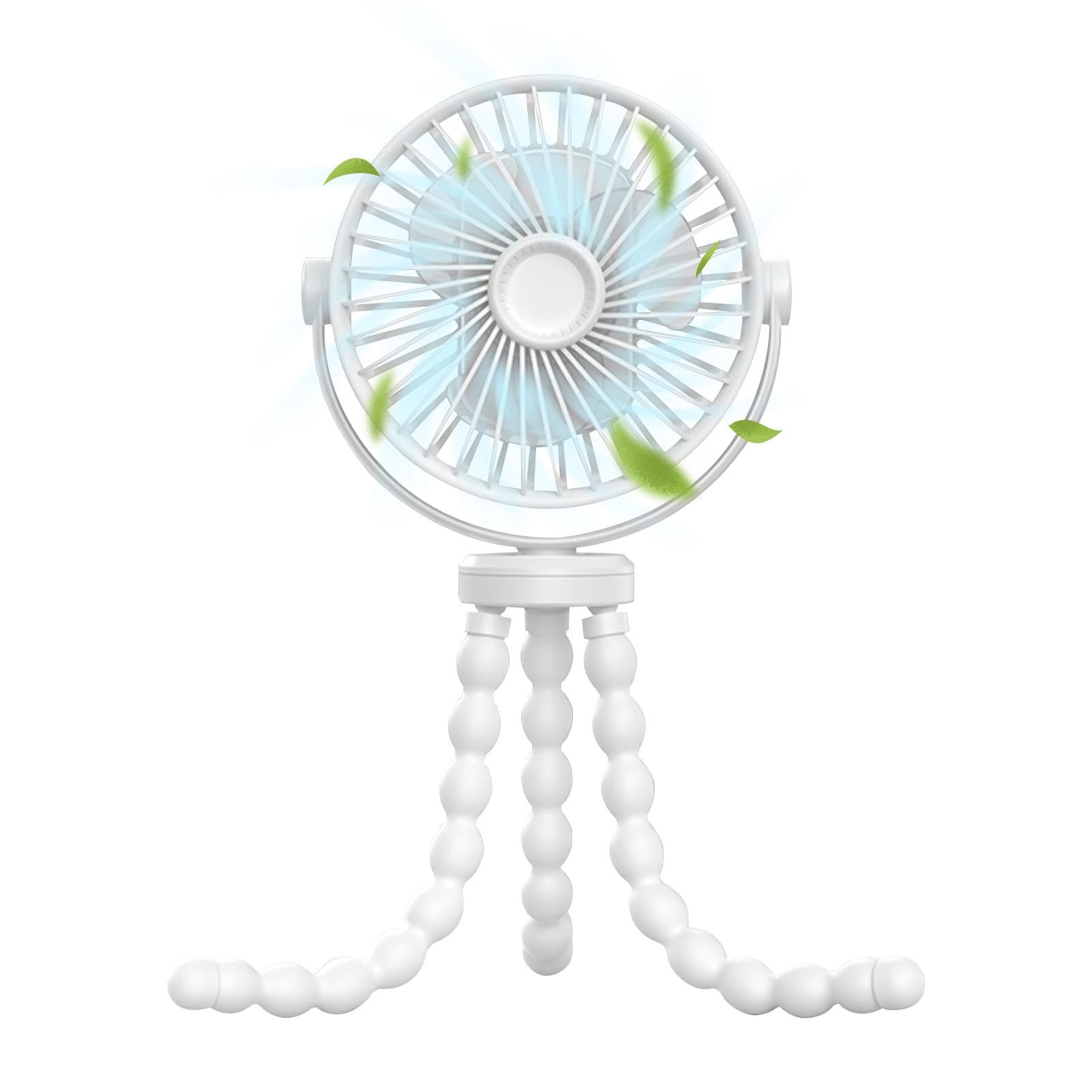 3-Speed USB Rechargeable Stroller Fan - Portable & Quiet Personal Cooling Fan for Baby Strollers, Treadmills, Travel, Camping, Cribs & Bedrooms | Perfect for Outdoor Activities & Indoor Comfort