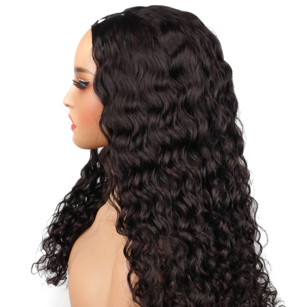 Messy Curl V Part 100% Human Hair Wig for Women - Natural Looking Wavy Lace Front Wig for Daily Wear & Cosplay