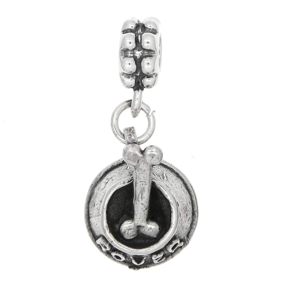 Sterling Silver Oxidized 3D Rover Dog Bowl with Bone Charm - Elegant Pet Feeding Dish for Dogs, Perfect Gift for Pet Lovers (Ideal for Home, Travel & Outdoor Use)