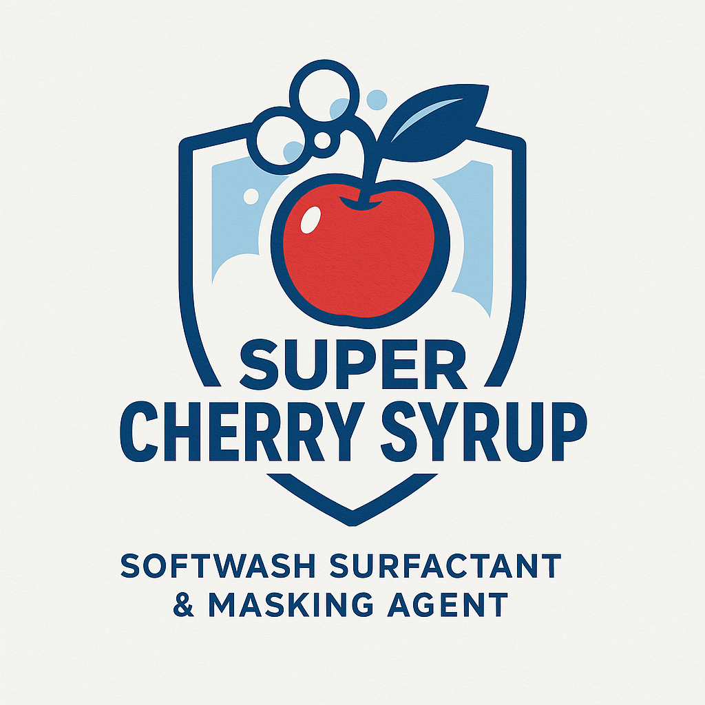G491C SUPER CHERRY Concentrated House Wash Surfactant with Masking Agent - Powerful Exterior Cleaner for Vinyl Siding, Brick, and Concrete - Ideal for Home Maintenance and Pressure Washing