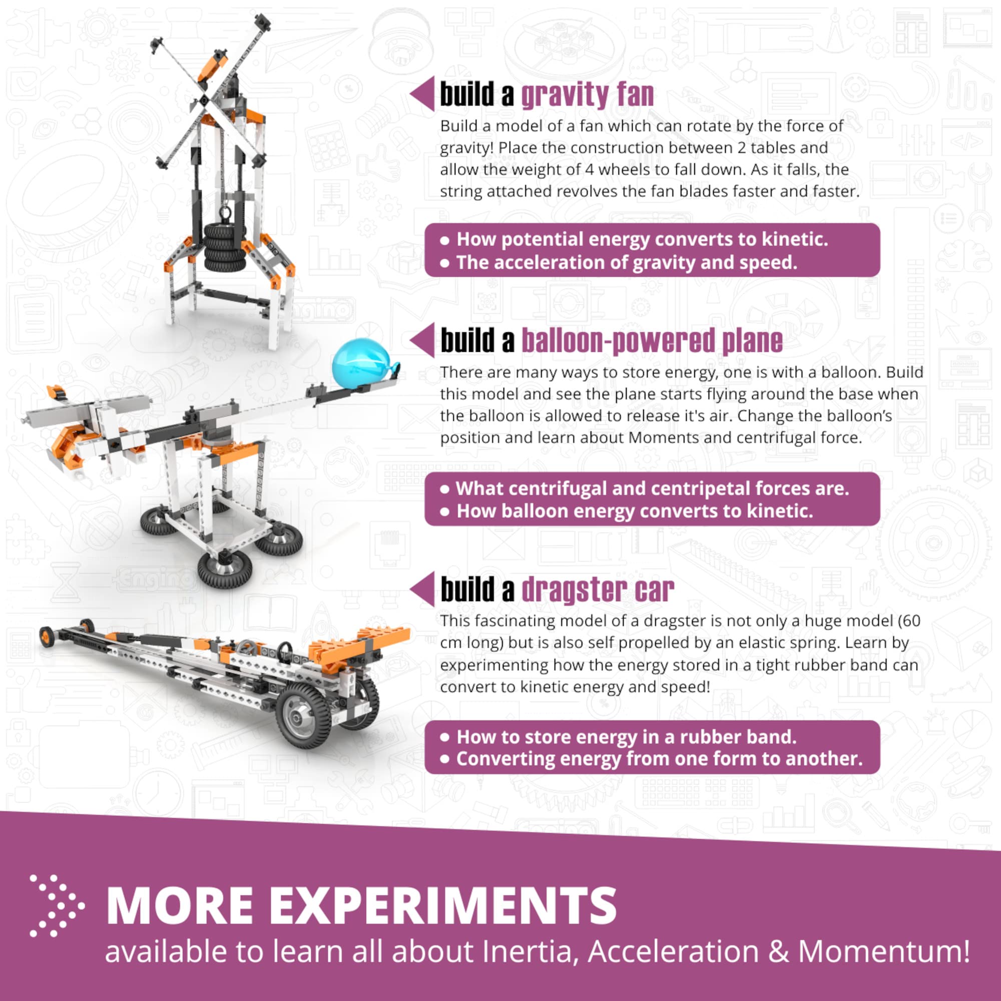 Engino STEM Building Toys for Kids 9+ | Learn Newton's Laws, Inertia & Energy | 8-in-1 Educational Construction Kit | Science Gifts for Boys & Girls | Perfect for Classroom STEM Projects & Home Learning Activities