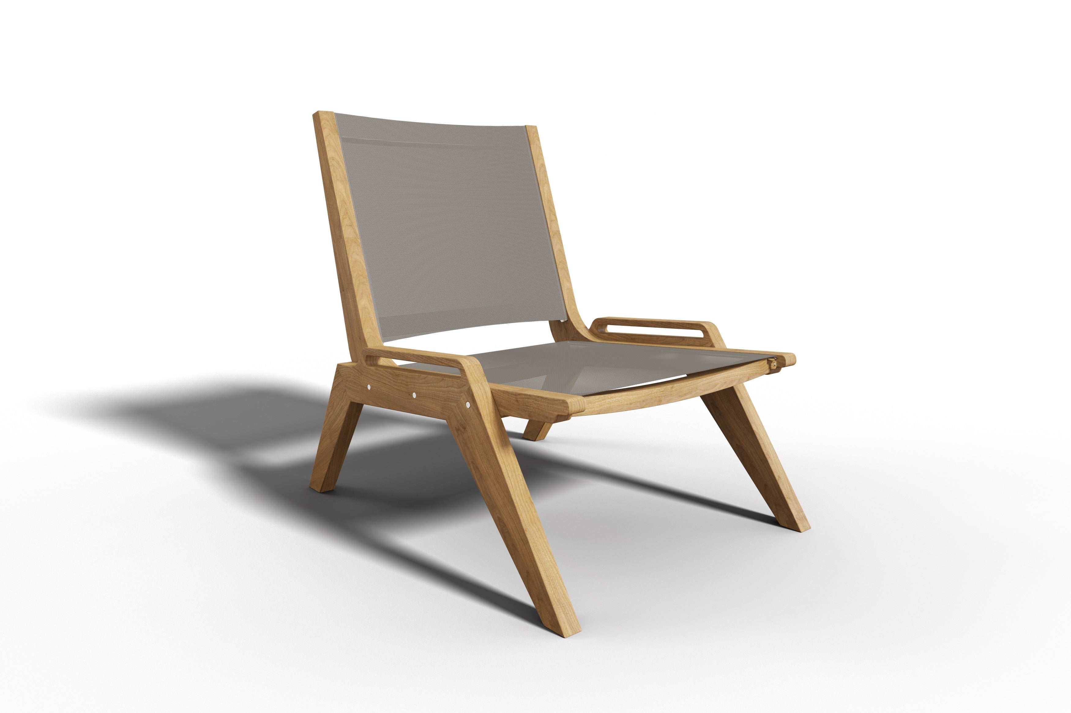 Premium Laurent Teak Outdoor Sling Chat Chair - Weather-Resistant Patio Lounge Chair for Garden, Poolside & Backyard Relaxation