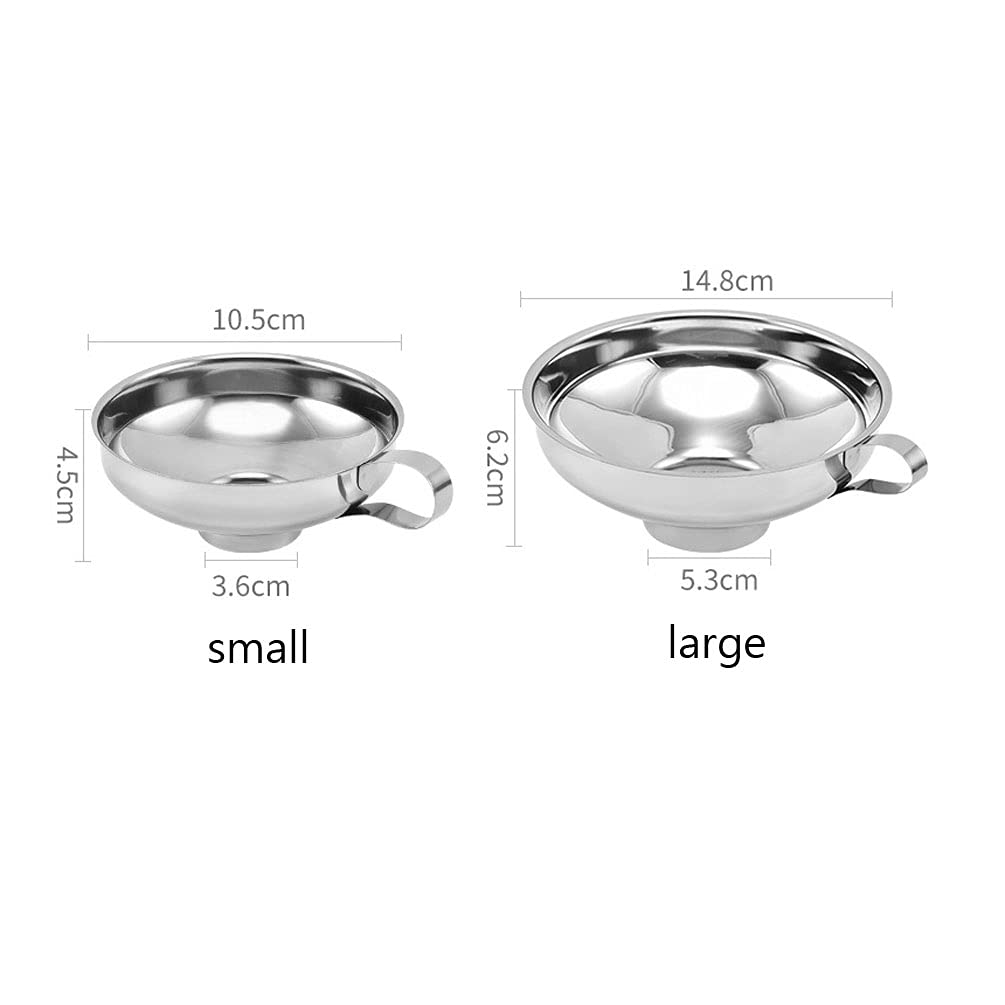 Premium Stainless Steel Canning Funnel with Ergonomic Handle - Wide Mouth Jar Funnel for Liquids, Sauces, and Wet Ingredients - Large Round Kitchen Tool for Home Canning, Brewing, and Food Preservation
