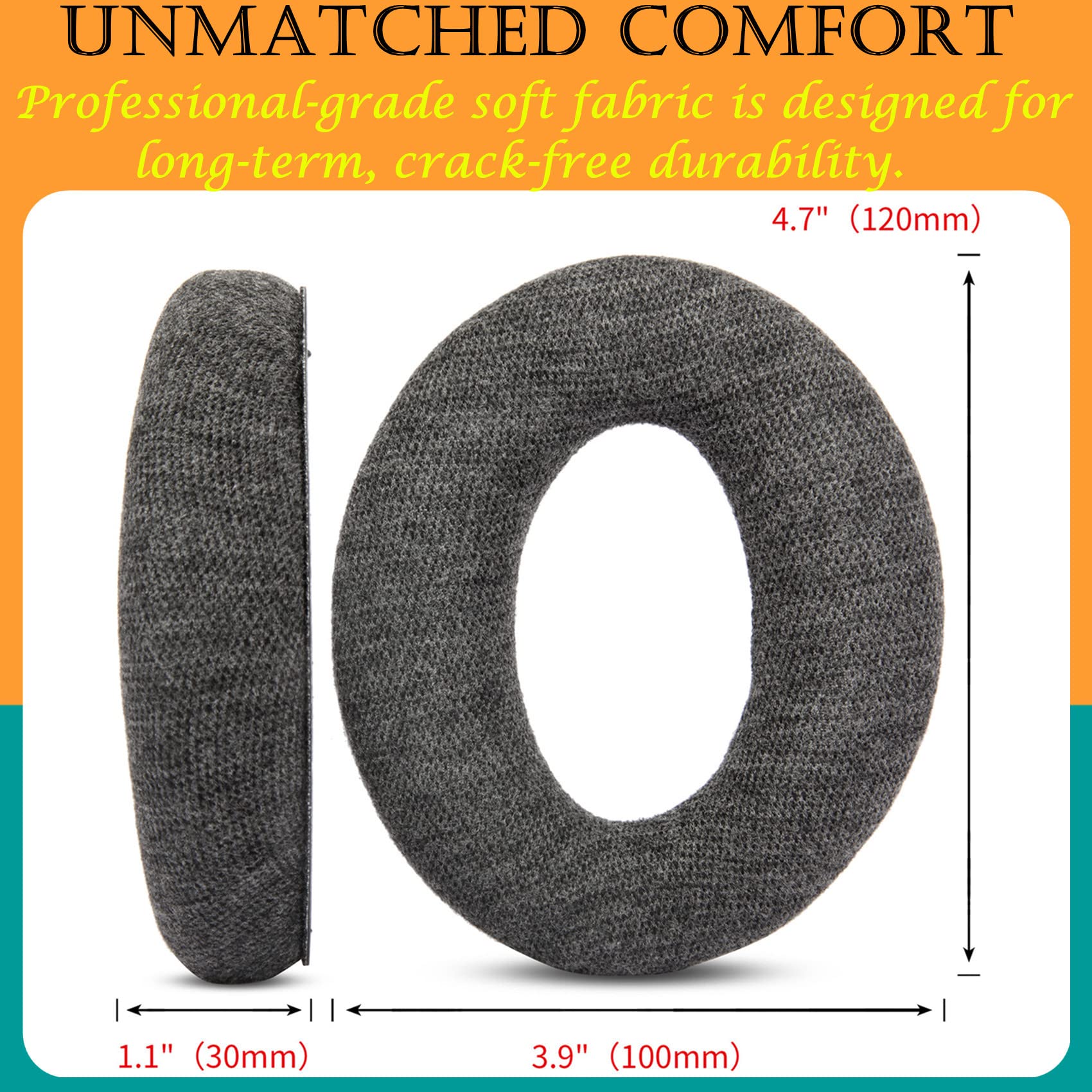 Premium G4ME Zero Ear Pads Replacement - Compatible with Sennheiser Game ONE/Zero & PC 373D 7.1 Headphones - Upgraded Breathable Fabric Cushions (Gray) - Perfect for Gaming, Streaming & Long Wear Comfort