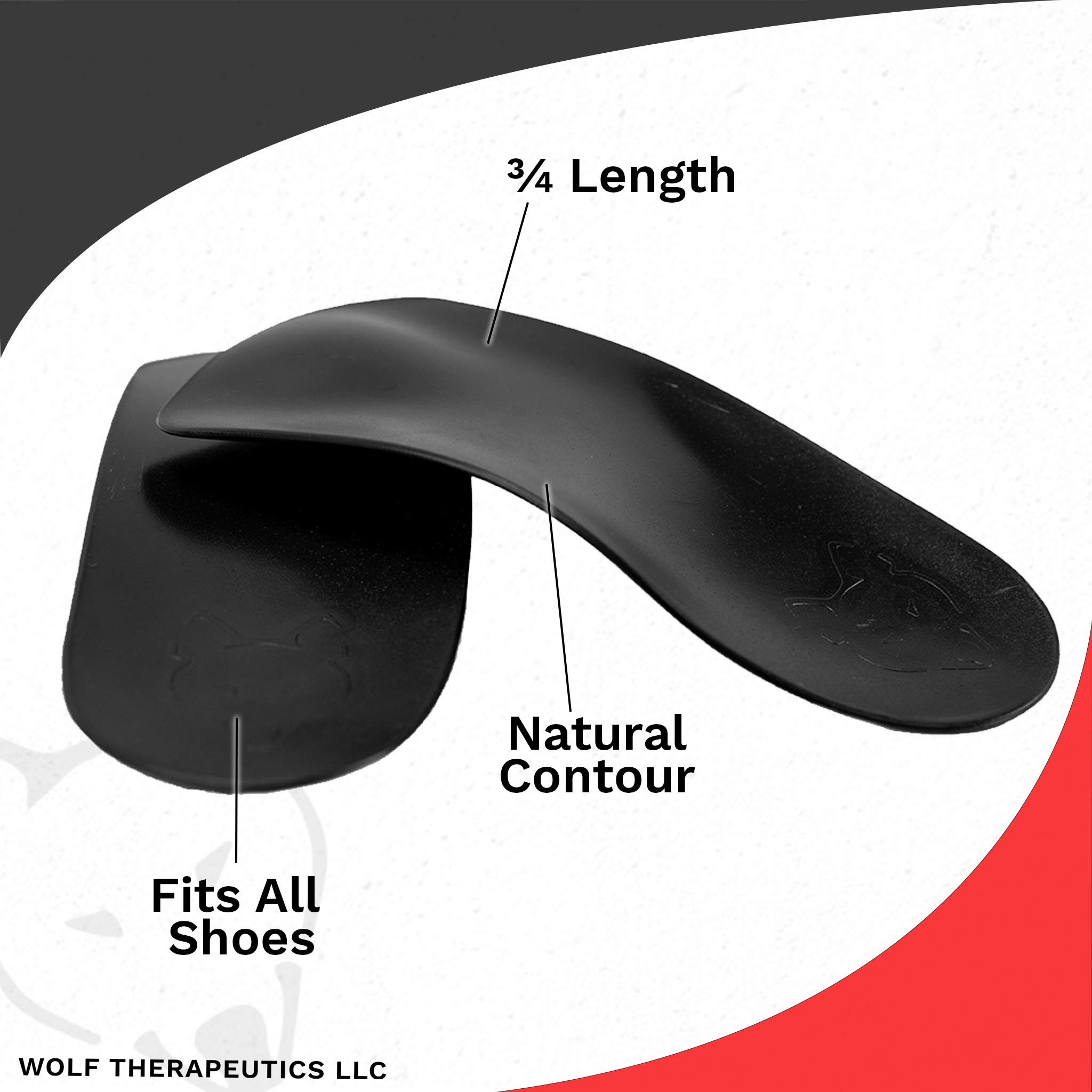 Dr. Wolf Orthotic Insoles for Plantar Fasciitis Relief - Arch Support Inserts for Men & Women - Heel Pain & Foot Support (Men's 5/6, Women's 7) - Perfect for Running, Walking & All-Day Comfort