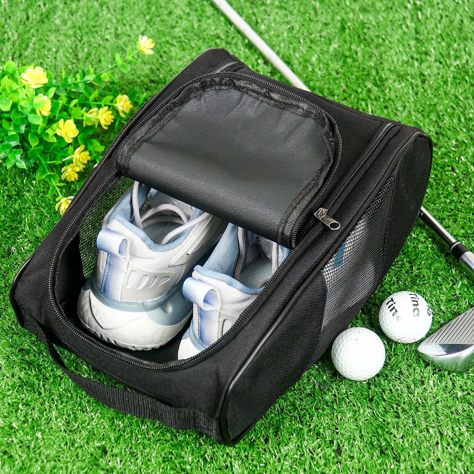 Custom Embroidered Golf Shoe Bag for Men - Personalized Golf Accessories Organizer with Name/Text - Durable Travel Storage Case for Golf Shoes & Equipment (Blue) - Perfect Gift for Golf Lovers & Tournament Players