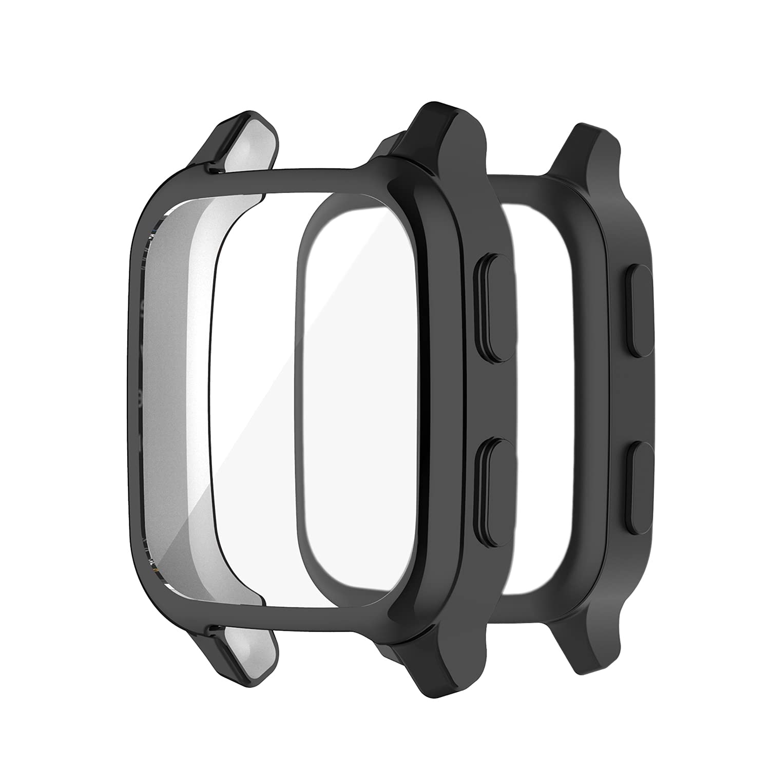 2-Pack Garmin Venu SQ/Venu SQ Music Screen Protector - Soft TPU Bezel (Black) - Anti-Scratch, Bubble-Free Protection for Workouts & Outdoor Activities