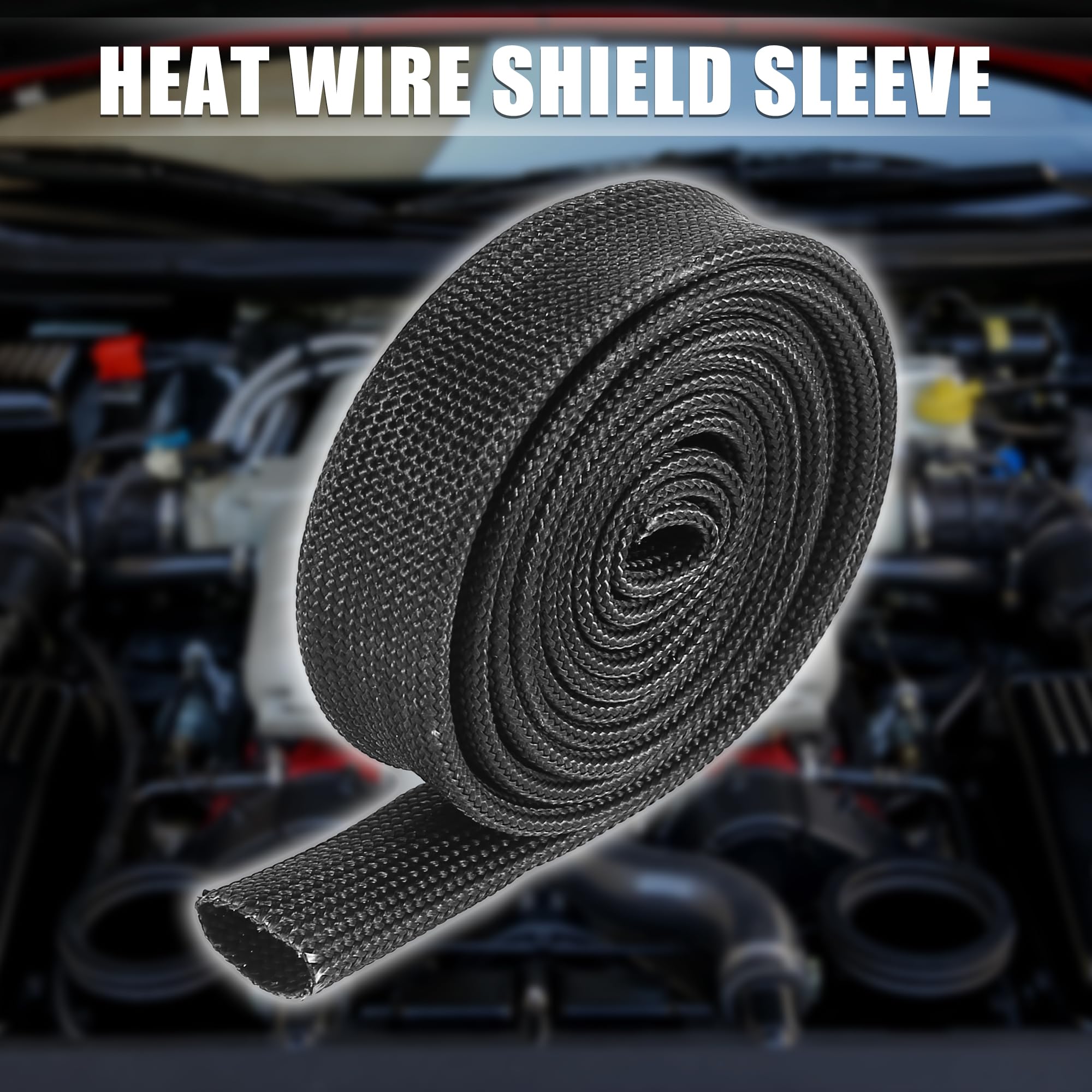 X AUTOHAUX Fiberglass Heat Shield Sleeve - High Temperature Resistant 12mm (1/2