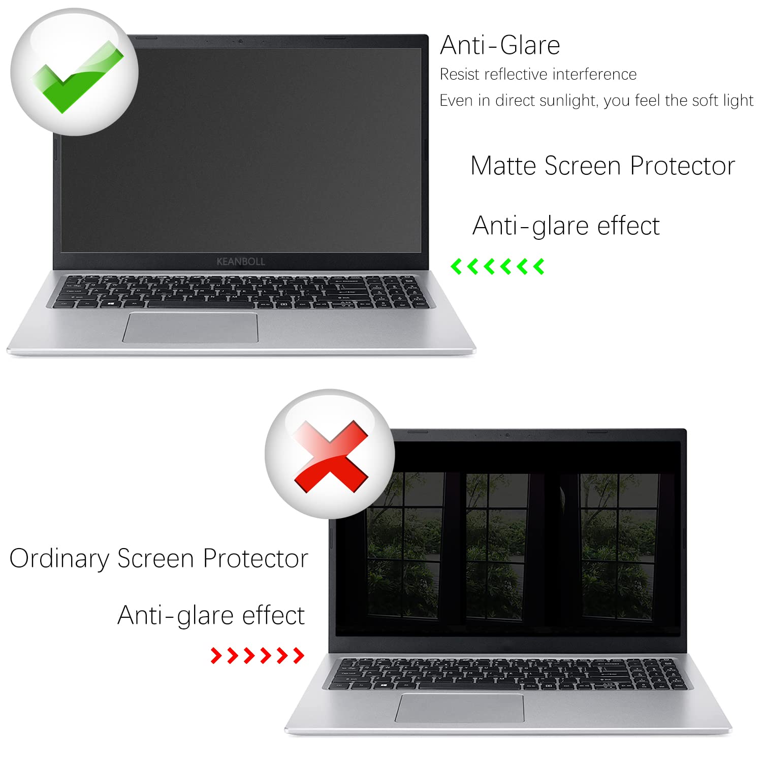 KEANBOLL 3-Pack 15.8 Inch Anti-Glare Screen Protector for Portable Monitors - Compatible with MNN, KYY, ARZOPA, InnoView, Lepow, ZSCMALLS, Newsoul, ASUS, QQH 15.8
