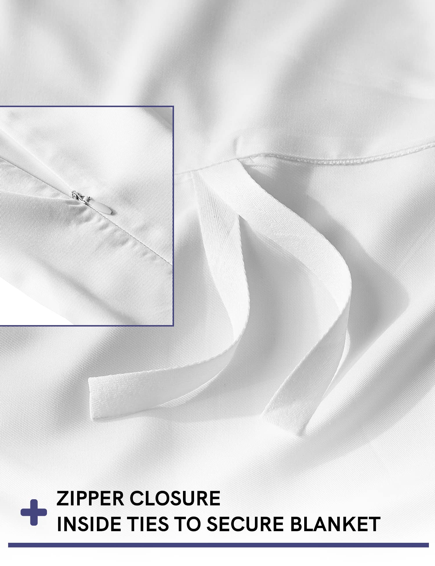 YnM Exclusive Cooling Duvet Cover for Weighted Blankets - 16 Ties, Breathable & Temperature Regulating (White, 80x87 Inches) - Perfect for Hot Sleepers & All-Season Comfort