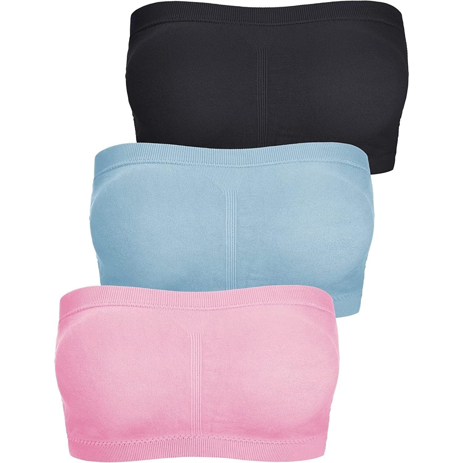 FULIER Women's Seamless Wireless Bandeau Bra - Sports Yoga Strapless Padded Bra for Comfort & Support - Perfect for Gym, Running, Yoga & Everyday Wear