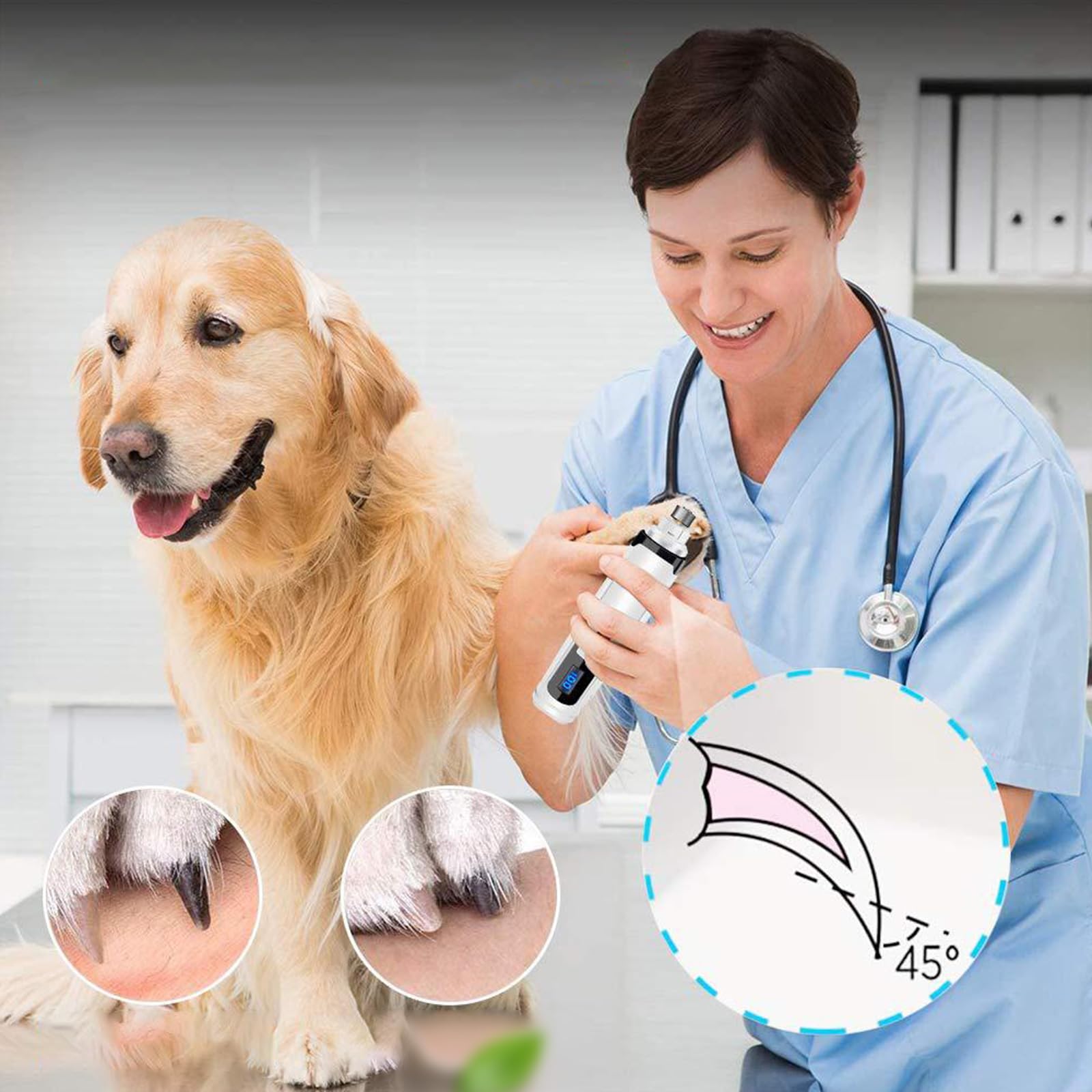 Silent Grind Pro Electric Dog Nail Trimmer - Rechargeable & Super Quiet Pet Nail Grinder for Small to Large Dogs - Professional Dog Grooming Tool for Safe & Easy Nail Care at Home - Perfect for Anxious Pets & Puppy Training
