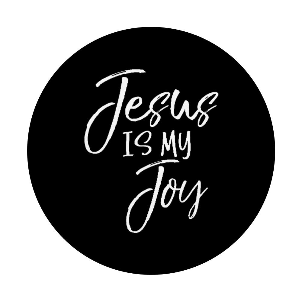 Jesus is My Joy Christian PopSocket Grip - Inspirational Bible Quote Phone Accessory, Swappable PopGrip for Phones & Tablets - Perfect for Daily Use, Church, and Faith-Based Events