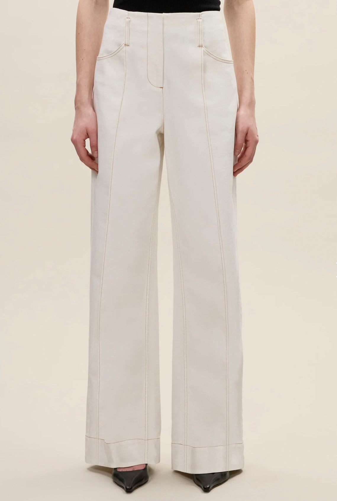 Premium Cora Denim Pants - Eggshell Wash Distressed Jeans for Women | High Waisted Skinny Jeans | Perfect for Casual Wear, Date Nights & Office Outfits
