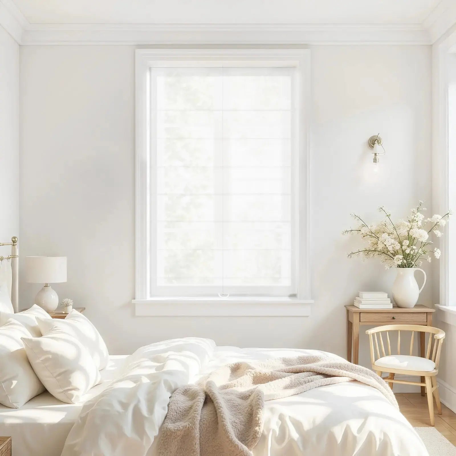 Alvin Motorized Sheer Light Filtering Roller Shade - Smart Home Window Treatment for Living Room & Bedroom