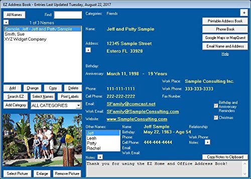 EZ Home & Office Address Book Software - Organize Contacts Easily | Perfect for Personal & Business Use | Windows & Mac Compatible