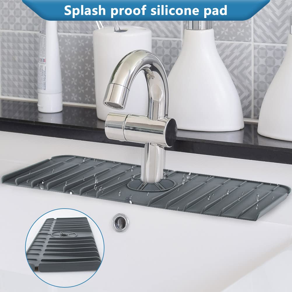 **Non-Slip Silicone Faucet Mat - Splash Guard & Drip Catcher for Kitchen & Bathroom Sinks | Waterproof Sink Protector Mat for Countertops | Perfect for Preventing Water Spills & Keeping Surfaces Dry**