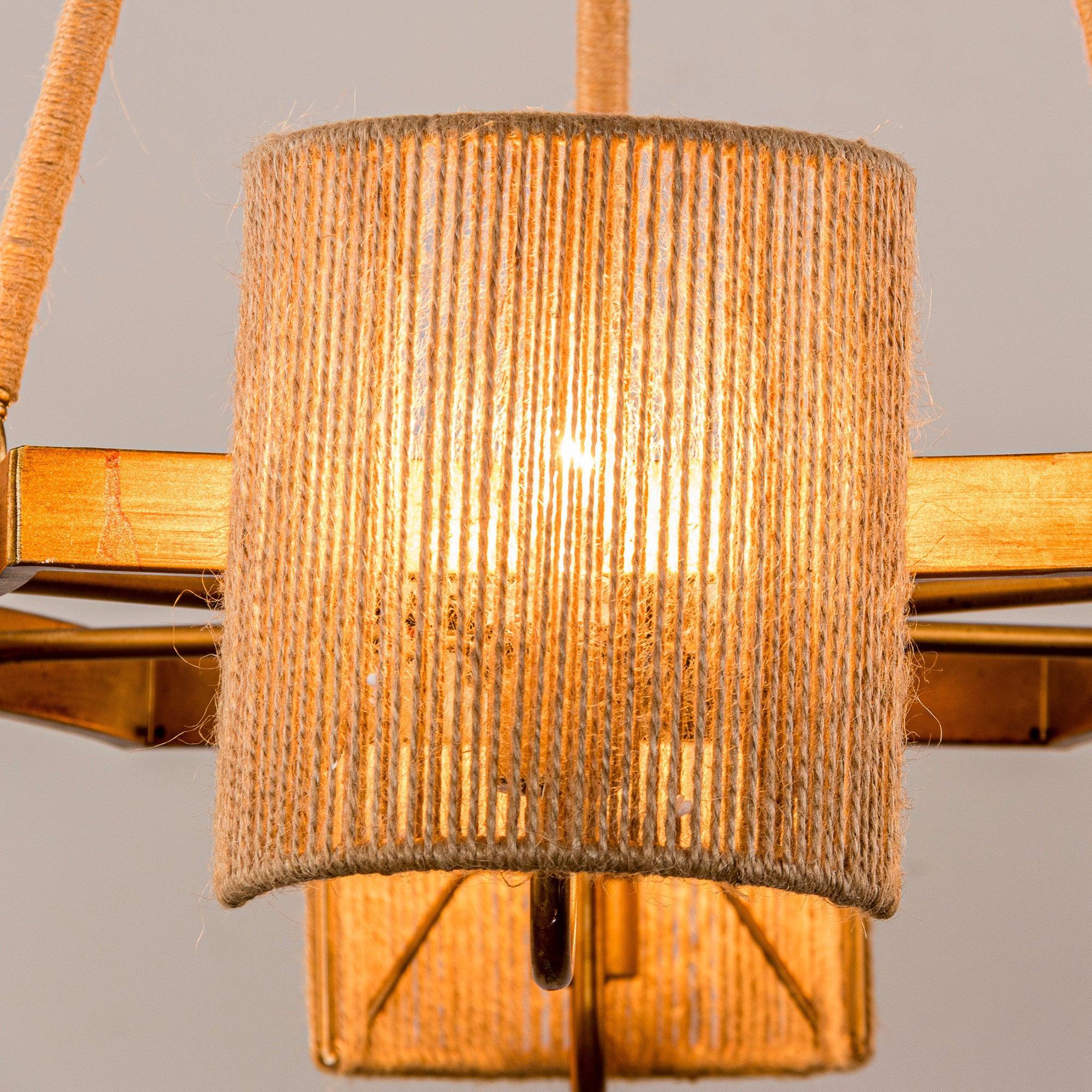 6-Light Farmhouse Style Bedroom Pendant Lighting Fixture - Rustic Chandelier for Master Bedroom, Living Room & Dining Room Decor