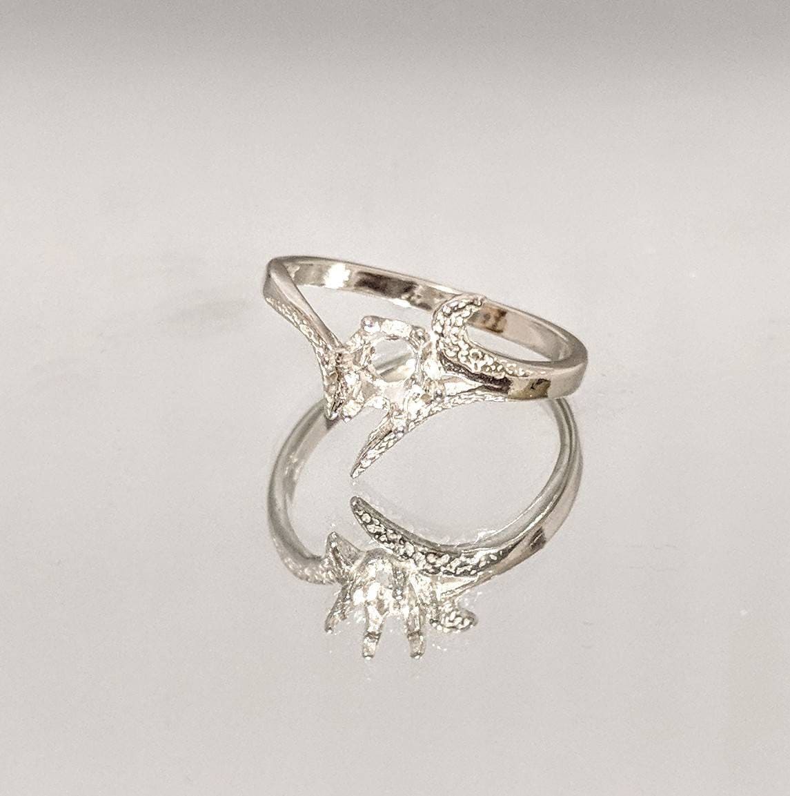 Sterling Silver or 14kt Gold 4mm 5mm 6mm Round Textured Tri Deco Pre-Notched Blank Ring Shank - Size 5 6 7 8 (163 261/143 261) - Perfect for Jewelry Making, DIY Crafting, and Custom Ring Designs