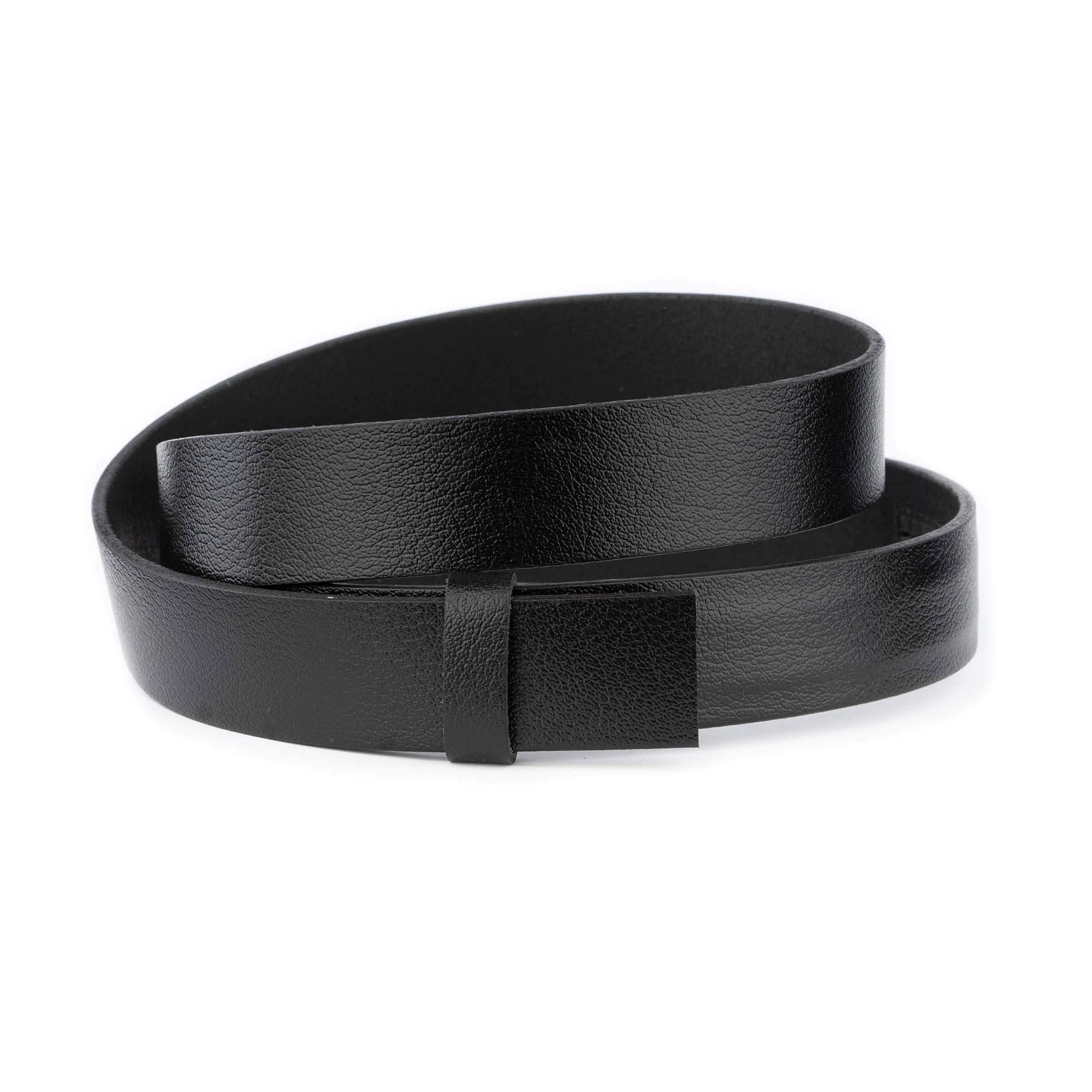 Premium Black Buffalo Leather Ratchet Belt Strap Replacement for Montblanc Buckles - Durable & Adjustable Dress Belt for Business, Office & Formal Occasions