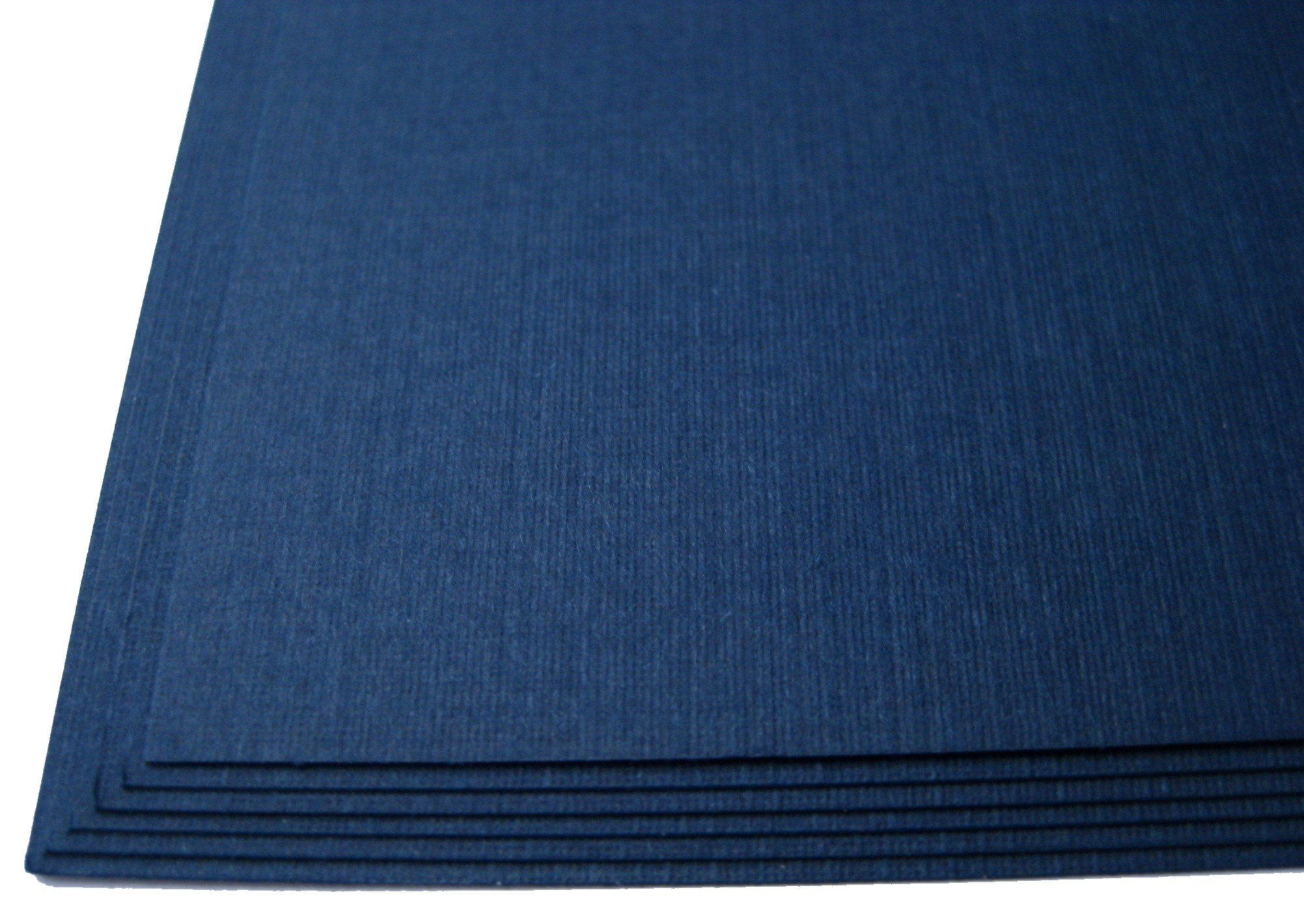 Premium 200 Dark Navy Blue Linen 80# Cover Paper Sheets - 8.5