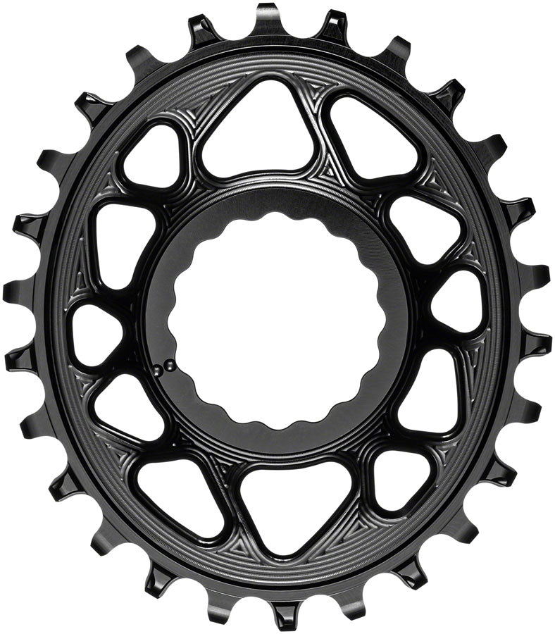 AbsoluteBLACK Oval Narrow Wide Chainring 26T - Direct Mount for 10/11/12 Speed Bikes - Lightweight Aluminum MTB Chainring for Trail Riding & Mountain Biking