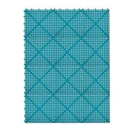 Dri-Dek® 3'x4' Interlocking Teal Flooring Tiles - Durable Patio, Lanai & Pool Deck Mats for Outdoor, Garage & RV Use
