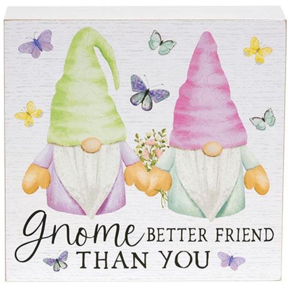 Funny Gnome Box Sign - 'A Gnome is a Better Friend Than You' - Perfect for Garden Decor, Home Office, and Gifts