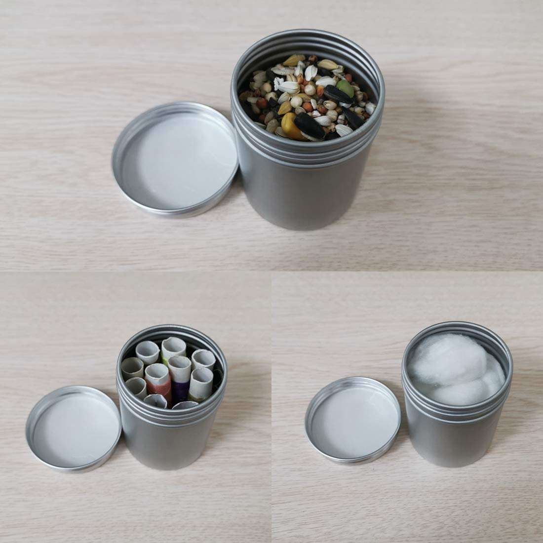 uxcell 4.4 Oz Round Aluminum Tin Can with Screw Top Metal Lid - 130ml Airtight Container for DIY Crafts, Candle Making, Storage & Organizing - Perfect for Home, Office, and Workshop Use