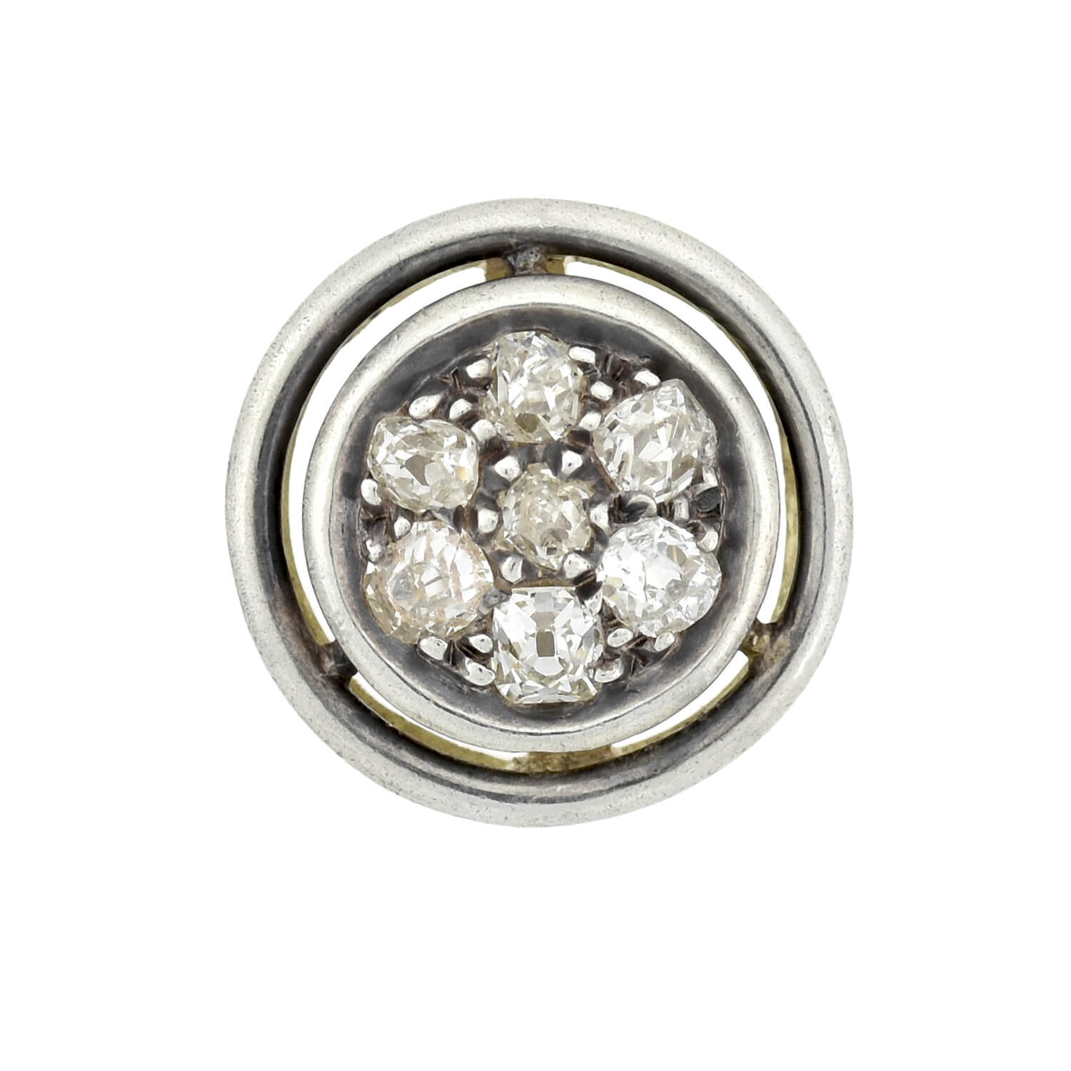 Victorian Style 18K Gold & Sterling Silver Mine Cut Diamond Cluster Stud Earrings - 0.65ctw Total Weight - Elegant Jewelry for Weddings, Anniversaries & Special Occasions