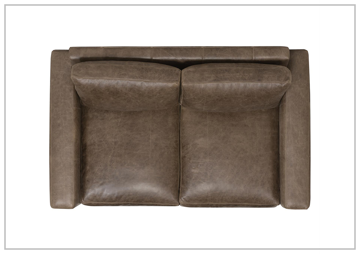 Bernhardt Dawkins Genuine Leather Loveseat with Walnut Finish - Perfect for Living Rooms, Offices & Cozy Spaces
