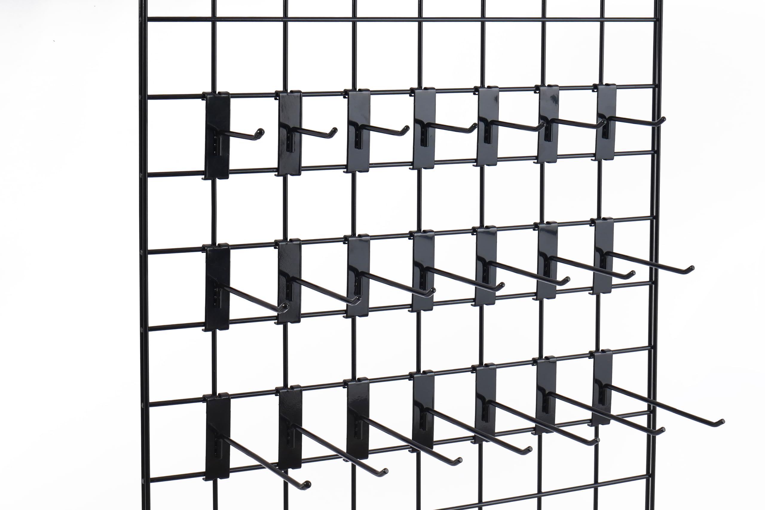 50PC Black 6 Inch Gridwall Hooks - Heavy Duty Display Hooks for Retail Store Grid Wall Panels - Perfect for Clothing, Accessories & Merchandise Display in Boutiques, Malls & Trade Shows