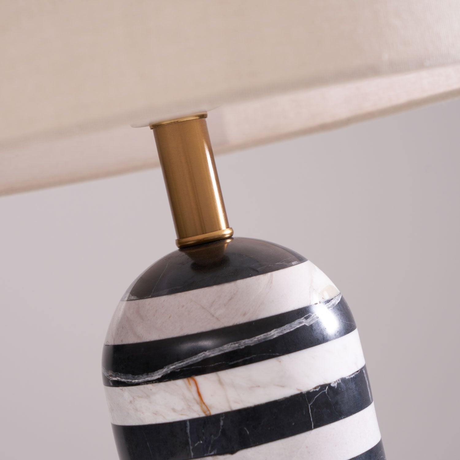 Elegant Tuxedo Marble Table Lamp - Modern Home & Office Decor Lighting for Bedroom, Living Room, Study - Dimmable LED Desk Lamp with USB Port
