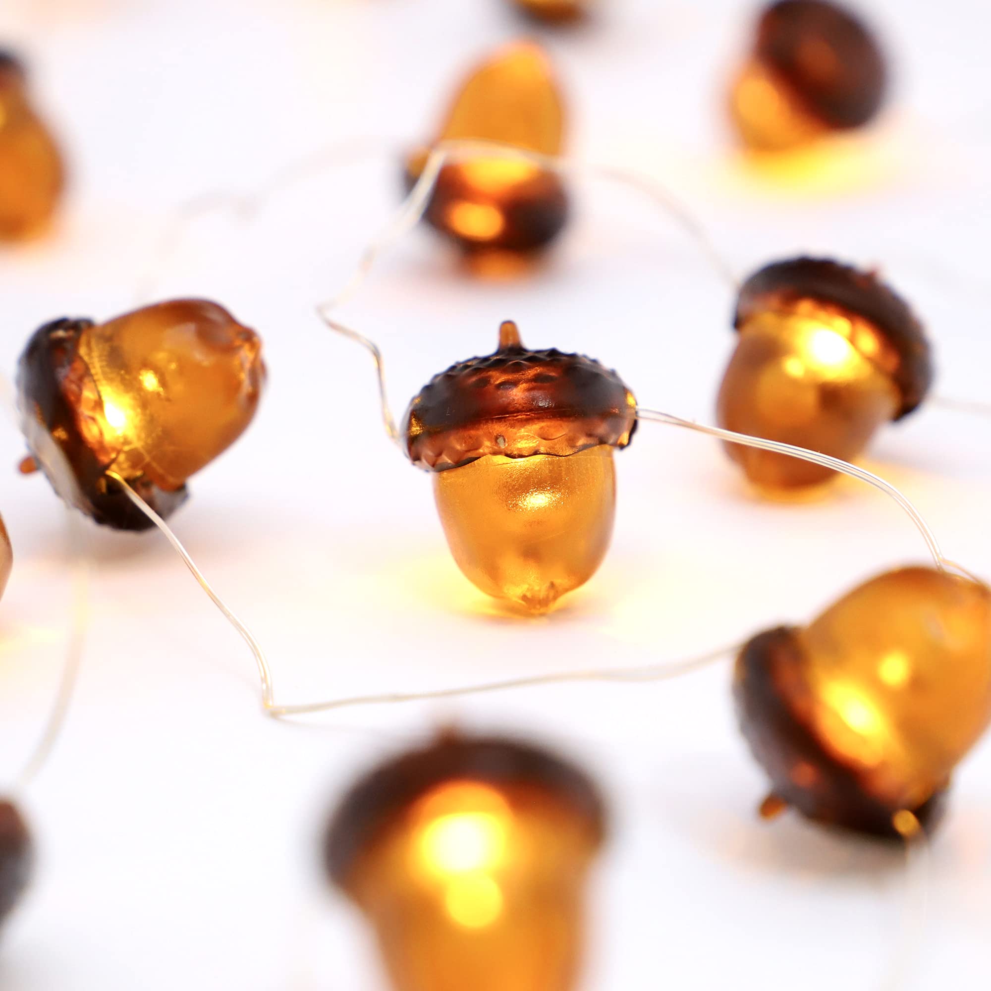 Fall Fairy Lights - Battery Operated String Lights for Thanksgiving & Indoor Decor (Acorn) - Perfect for Home & Party